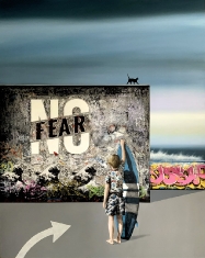 No Fear with Snoopy_1 - 48 x60 Oil on Cavas