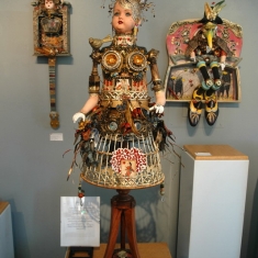 Queen of Hearts Playing With Full Deck SOLD - Assemblage 52 x 26 x 26
