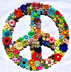 Peace Sign SOLD - Original Flower Pins 1960's 20 inches round