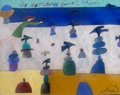 She Sometimes Joined Them SOLD - Oil on canvas 24 x 36