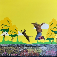 1-2-3-Jump - Oil on Canvas 32 x 32