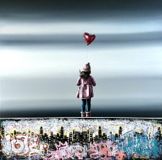 Beyond the Horizon - Mixed Media on Canvas 32 x 32