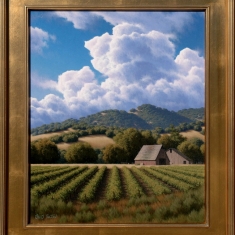 Santa Ynez Valley Vineyard SOLD - Oil on Canvas Framed 26 x 30