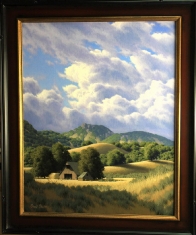 Summer Clouds SOLD - Oil on Canvas 2020 36 x 31 Framed