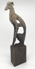 Seated Greyhound - Lost Wax Bronze 21