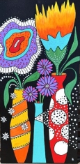 Garden of Delights - Acrylic on Canvas 18 x 36
