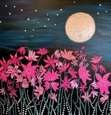Naked Ladies in the Moonlight - Acrylic on Canvas 30 x 30 $3200