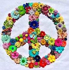 Peace Sign - Original Flower Pins 1960's 20 inches round