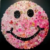 Pink Smiley Face SOLD - Original Flower Pins 1960 36 x 36