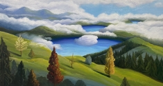 Three Little Trees  - Oil on Canvas 22 x 40