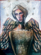 Seven Stars SOLD - Oil and Gold Leaf 36 x 48